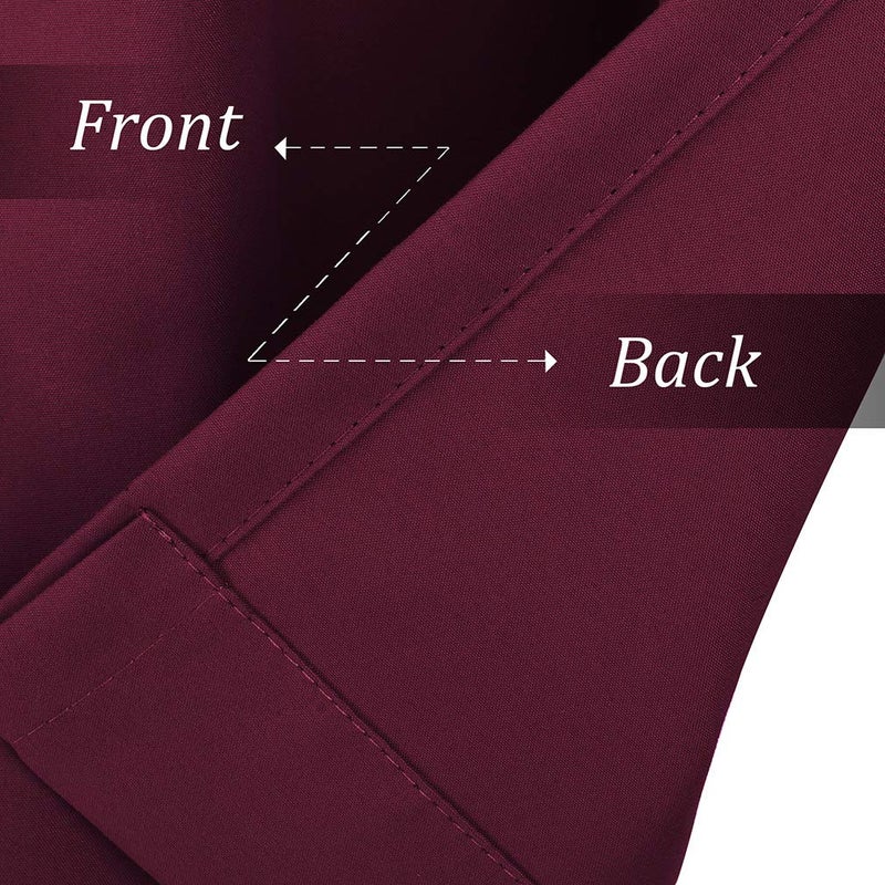 Valea Home Blackout Valance Curtains Waterproof Soft Rod Pocket Valance for Kitchen and Bathroom Window Room Darkening Valances for Bedroom, 2 Panels, 52 inch x 18 inch, Burgundy Red - Image 5